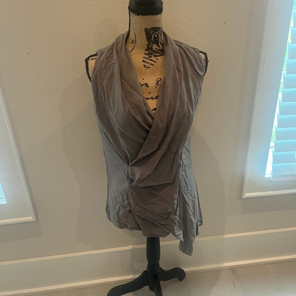 Michael Stars Asymmetrical Sleeveless Blouse - Grey